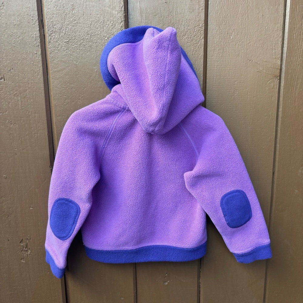Patagonia Purple Fleece Elf Hood Jacket Elbow Patches Size 3T Baby Toddler - Picture 5 of 10